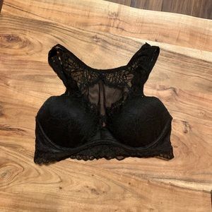 PINK high neck lace bralette